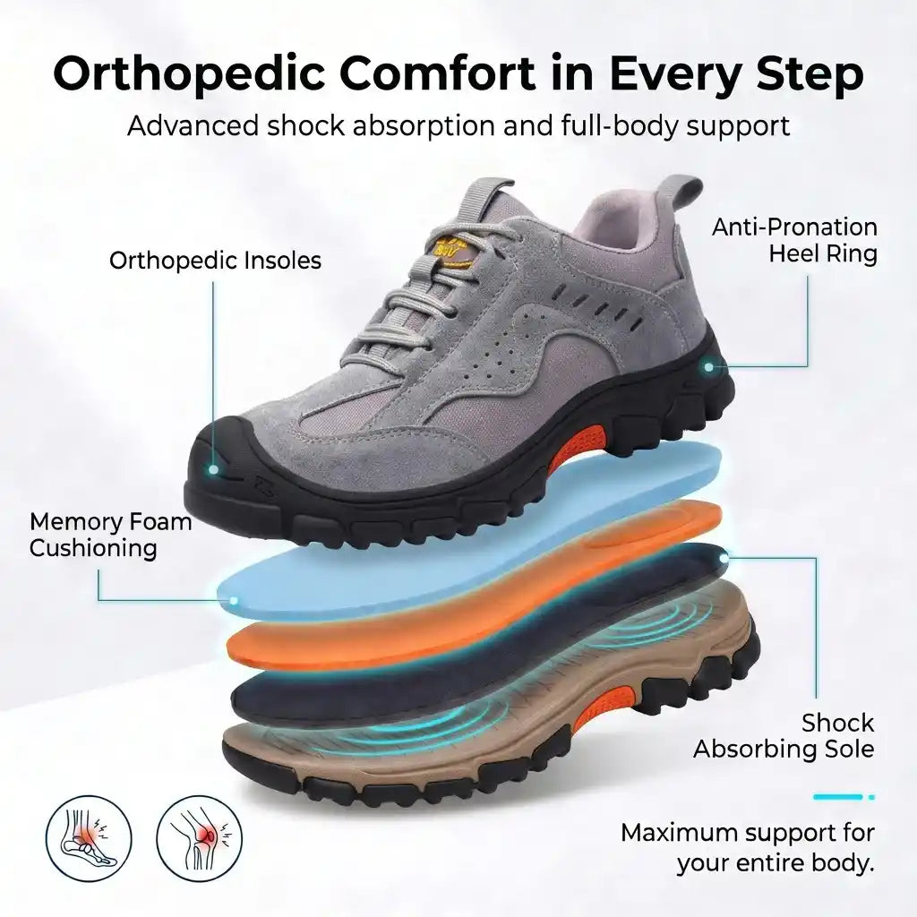 Ortho Safety Boots - Comfortable Composite Toe Shoes + FREE Insoles