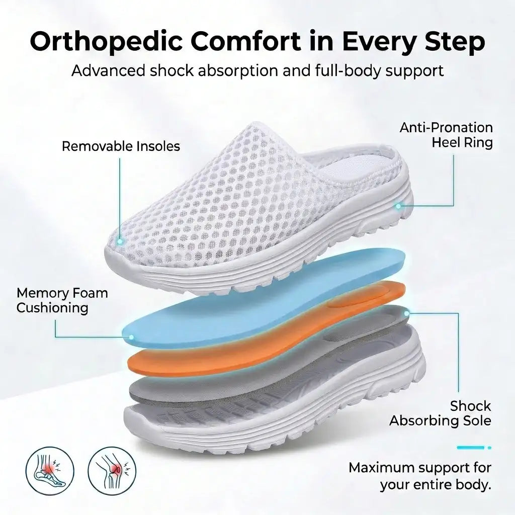 Ortho Ease Mule – Comfortable Slip-On Shoes + FREE Insoles
